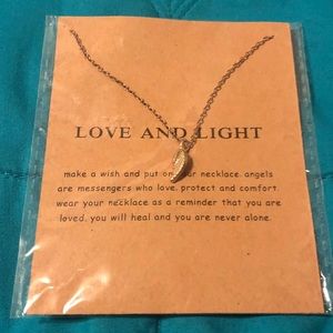 Love & Light Feather Pendant Necklace